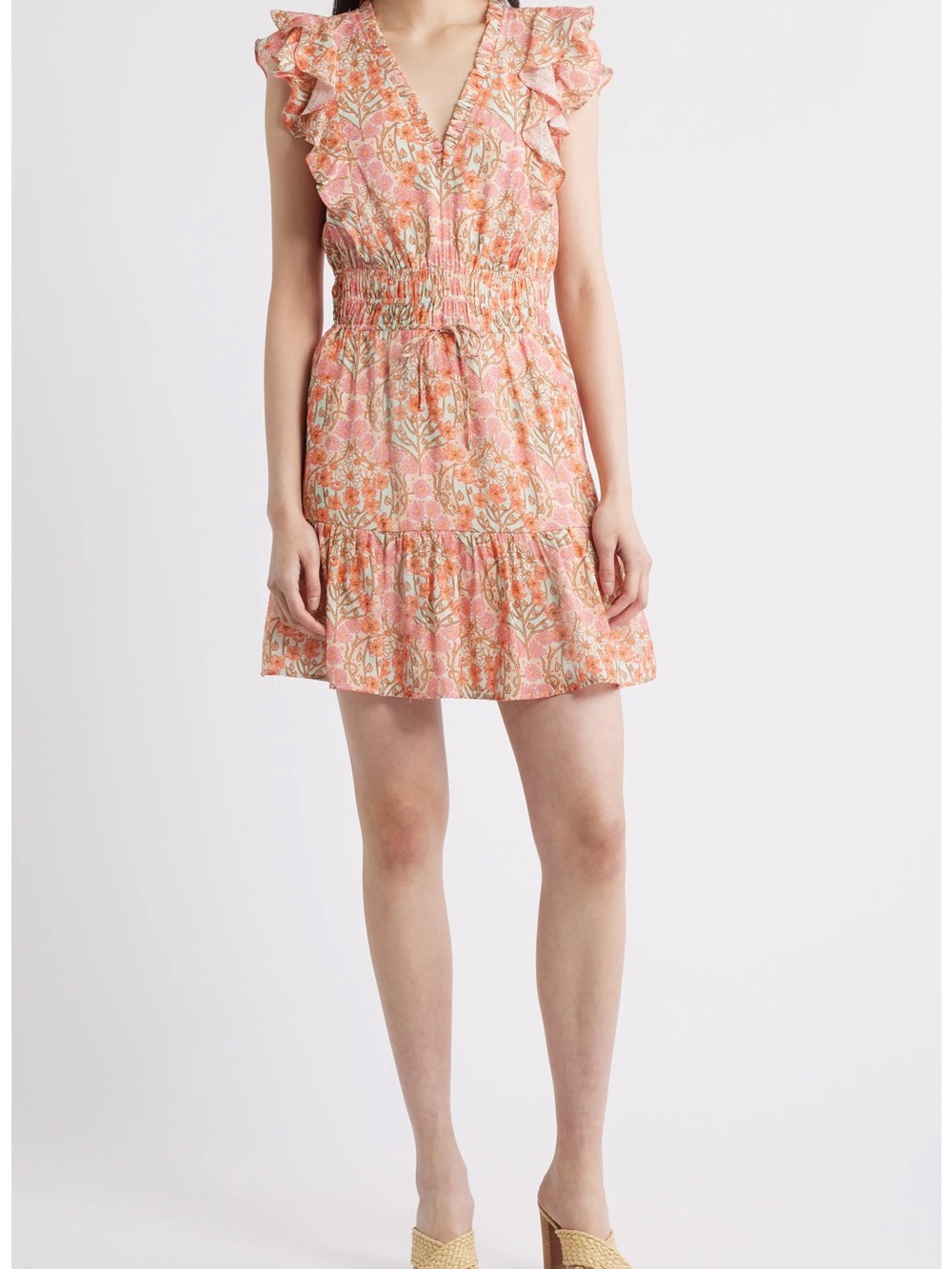 PAIGE Muriel Floral Ruffle Mini Dress